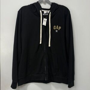 LOGO GRAPHIC ZIP HOODIE IN FLEECE GAP FACTORY.
